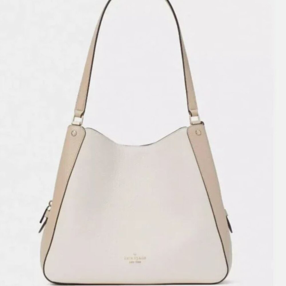 NWT Kate Spade Leila Medium Triple Compartment Pebble Leather Shoulder Bag